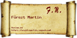 Fürszt Martin névjegykártya