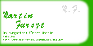martin furszt business card